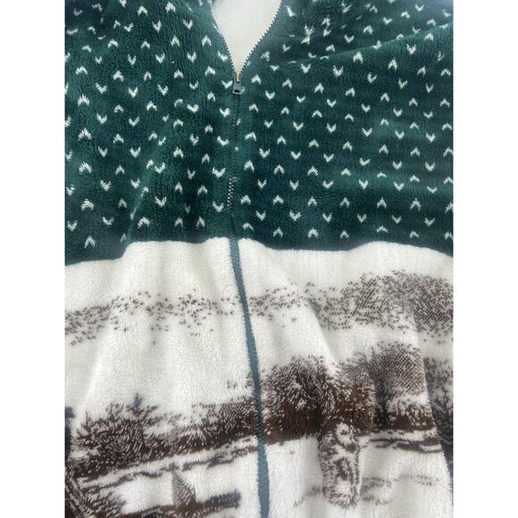 Vintage 1990s St Johns Bay Fleece Zip Up Medium Zip Cozycore Gorpcore Hooded Y2K - Picture 5 of 16